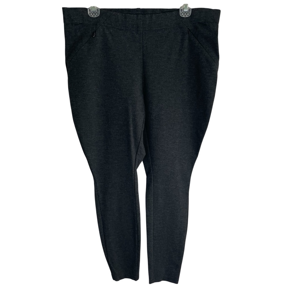 J. Jill Charcoal Ponte Leggings  Zippered Front Pockets Size M Petite trad wife